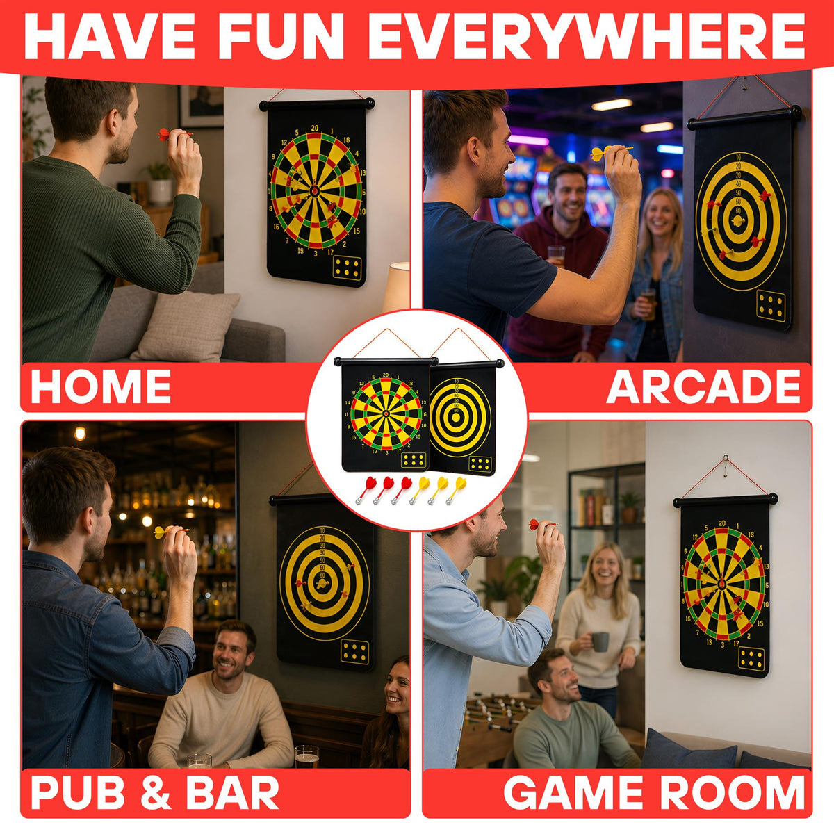 DIVCHI magnetic dart board for home, arcade, pub and game room fun