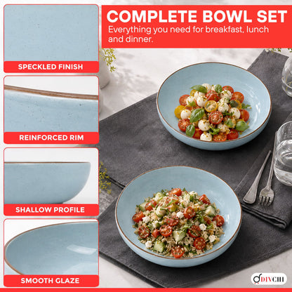 DIVCHI Bowls Set of 6, Ceramic Serving Bowl