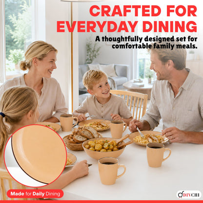 DIVCHI 16-Piece Dinner Set for 4, Ceramic Kitchen Tableware