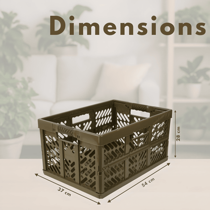 DIVCHI Foldable Storage Box | Collapsible Plastic Organizer Bin with Lid & Handles | Multipurpose Storage Basket for Kitchen, Vegetables, Clothes & Books