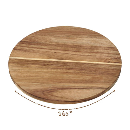 DIVCHI acacia Lazy Susan with smooth 360-degree rotation feature for easy serving.