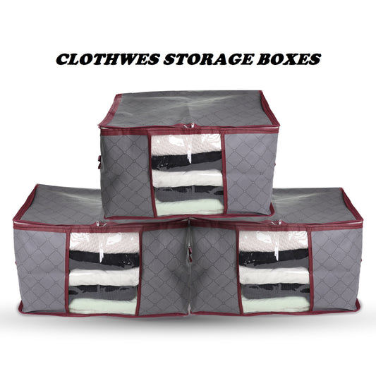 90L 3 PACK CLOTHES STORAGE BAGS EASY TO ASSEBLE SAVES PLENTY OF WARDROP SPACE - DIVCHI