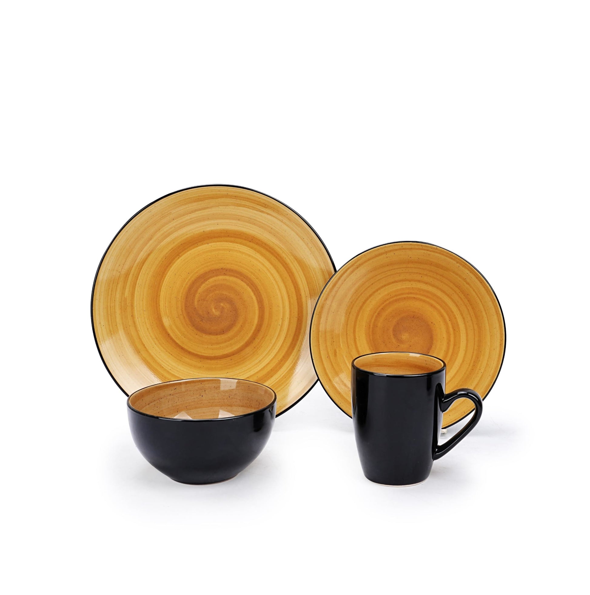 DIVCHI 16 Piece Ceramic Dinnerware Set - Yellow - Image 7