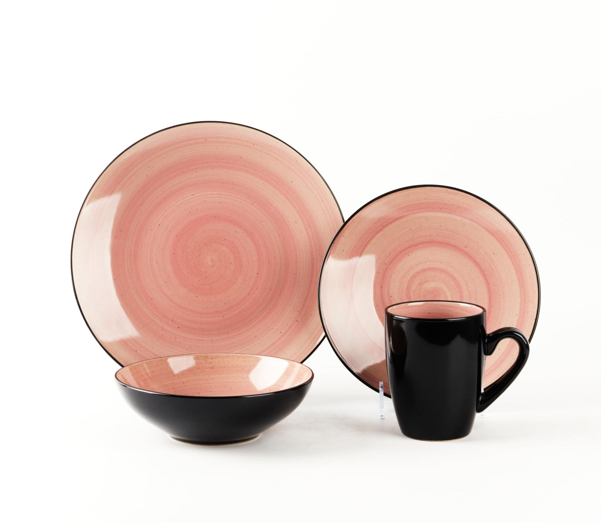 DIVCHI 16 Piece Ceramic Dinnerware Set - Light Pink - Image 5