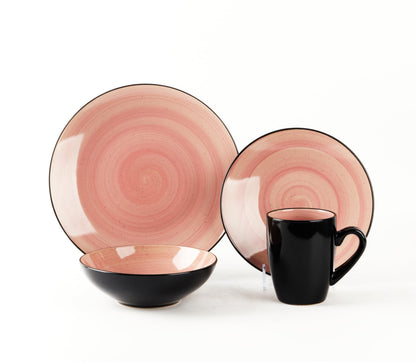 DIVCHI 16 Piece Ceramic Dinnerware Set - Light Pink - Image 5
