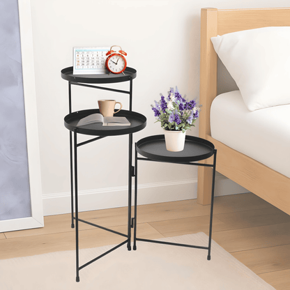 DIVCHI 3 Tier Metal Pallet Display Stand – Multi-Purpose Indoor Storage Shelf, Decorative Plant Rack, Corner Organizer Table for Living Room, Hallway, Office, Bedroom – Available in Black, White & Green