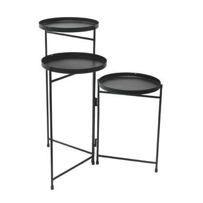 DIVCHI 3 Tier Metal Pallet Display Stand – Multi-Purpose Indoor Storage Shelf, Decorative Plant Rack, Corner Organizer Table for Living Room, Hallway, Office, Bedroom – Available in Black, White & Green