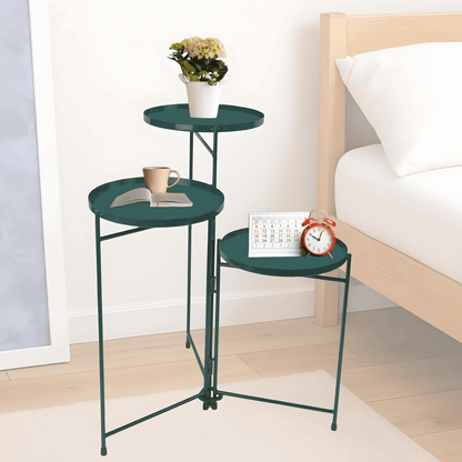 DIVCHI 3 Tier Metal Pallet Display Stand – Multi-Purpose Indoor Storage Shelf, Decorative Plant Rack, Corner Organizer Table for Living Room, Hallway, Office, Bedroom – Available in Black, White & Green