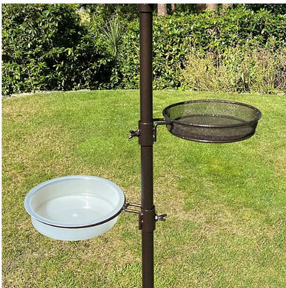 DIVCHI Bird Feeders & Hanging Station With 3 Tubes And 4 Hooks, Feeding Pole Metal Bird Feeder Stand, Feeders For Small Birds Garden Decorations (Included - Bird Feeders & Hanging Station)