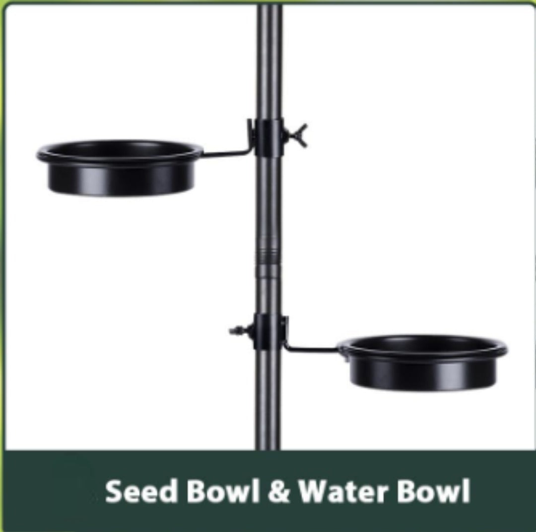 DIVCHI Bird Feeders & Hanging Station With 3 Tubes And 4 Hooks, Feeding Pole Metal Bird Feeder Stand, Feeders For Small Birds Garden Decorations (Included - Bird Feeders & Hanging Station)