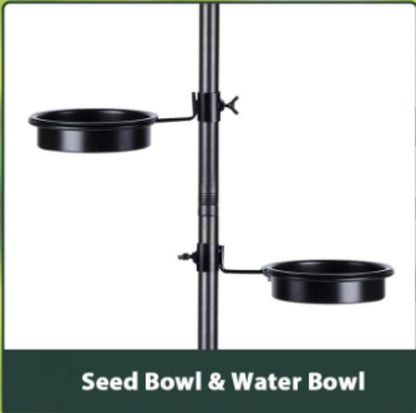 DIVCHI Bird Feeders & Hanging Station With 3 Tubes And 4 Hooks, Feeding Pole Metal Bird Feeder Stand, Feeders For Small Birds Garden Decorations (Included - Bird Feeders & Hanging Station)