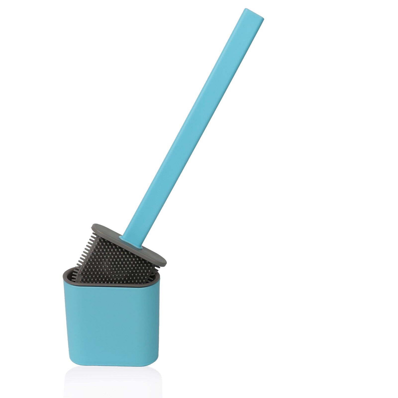 Toilet Cleaning Brush & Holder Set Bathroom Accessory Silicone Deep Cleaner - DIVCHI