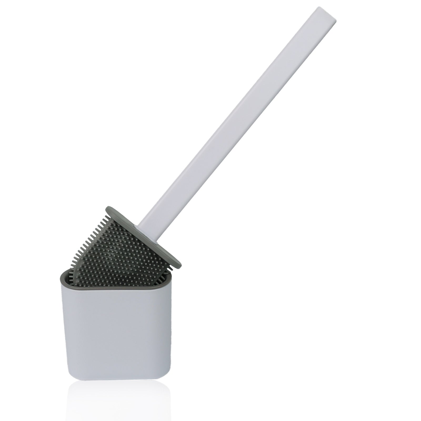 Toilet Cleaning Brush & Holder Set Bathroom Accessory Silicone Deep Cleaner - DIVCHI