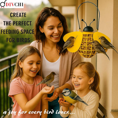 Bee And  Ladybird Shaped Hanging Bird Feeder Decorative for Garden Easy to Refill