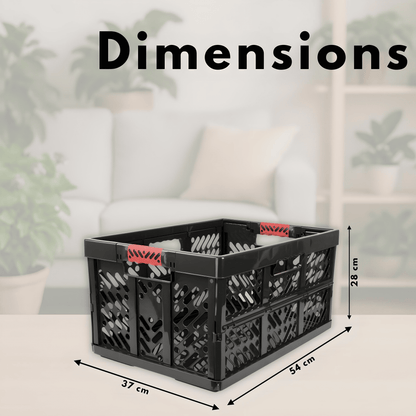 DIVCHI Foldable Storage Box | Collapsible Plastic Organizer Bin with Lid & Handles | Multipurpose Storage Basket for Kitchen, Vegetables, Clothes & Books