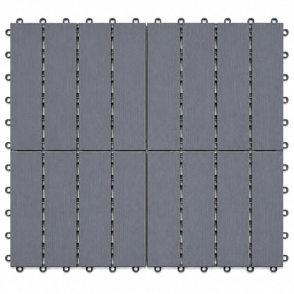 DIVCHI Composite Decking Tiles Set of 4 Interlocking Mat Outdoor Garden Deck Tiles Patio Flooring for Balcony Terrace (29.5 x 29.5 cm)