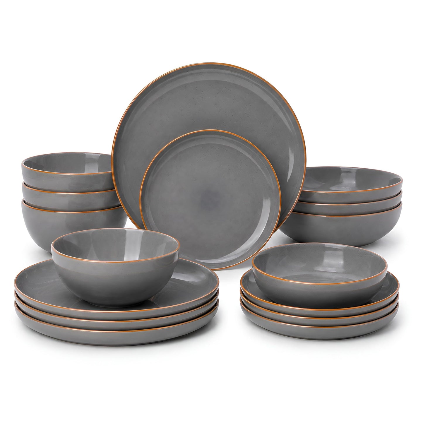 DIVCHI 16-Piece Dinner Set for 4 Ceramic Dinnerware Set