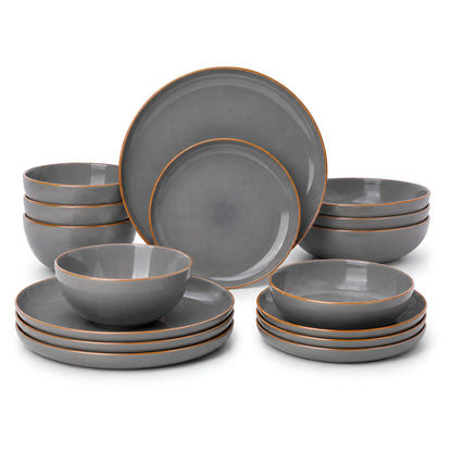 DIVCHI 16-Piece Dinner Set for 4 Ceramic Dinnerware Set