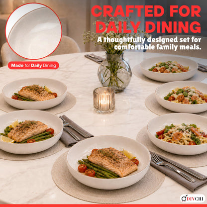 DIVCHI Bowls Set of 6, Ceramic Serving Bowl