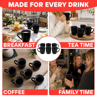 DIVCHI Coffee Mugs Set of 6 Ceramic Tea Hot Chocolate Cups