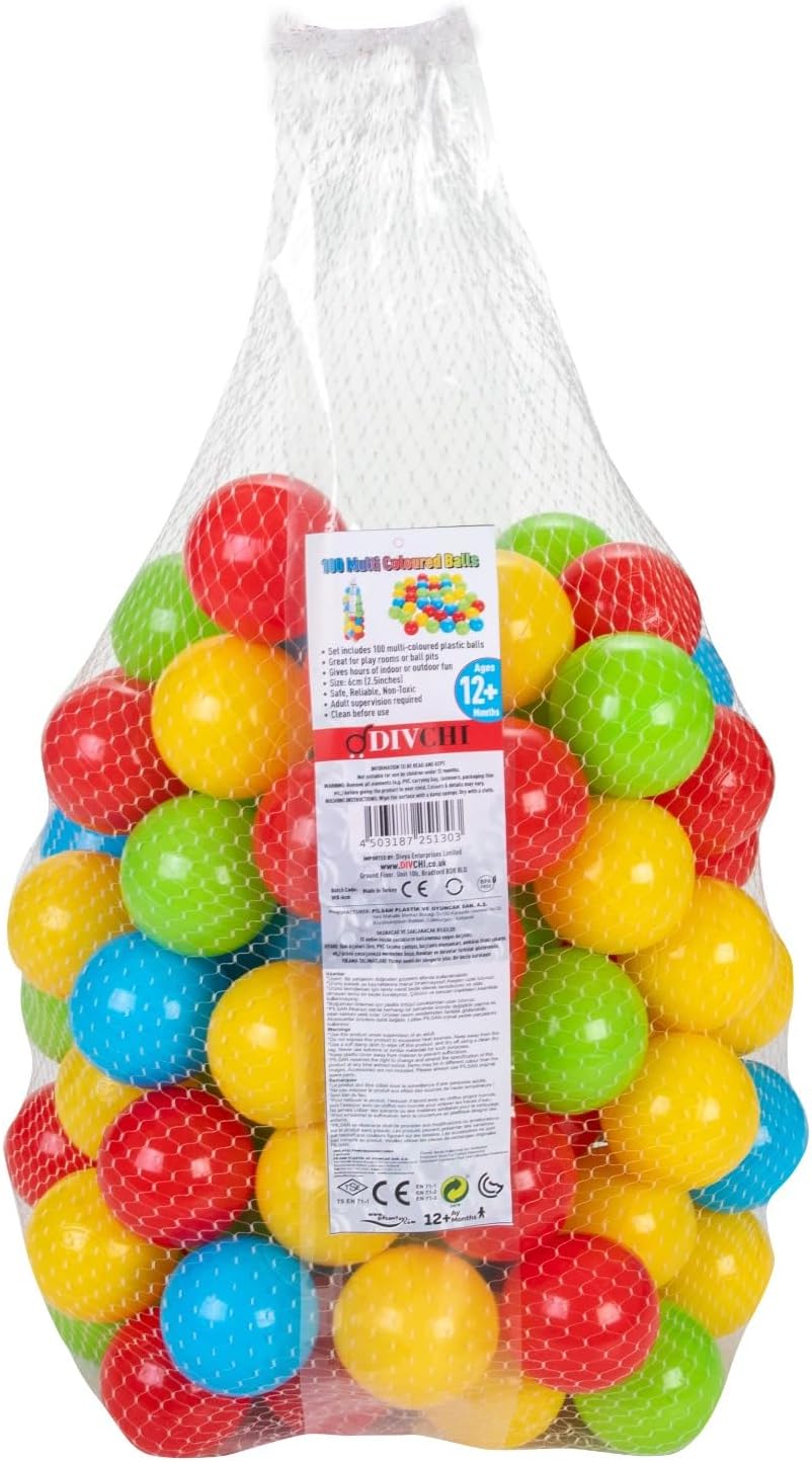 SOFT PLAY BALLS | FOAM BALLS PIT | PEN POOL BATH PLAY ROOM | BEST XMAS GIFT - DIVCHI