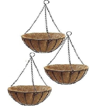 DIVCHI Hanging Basket With Coco Liner & Chain Hanging Flower Pots