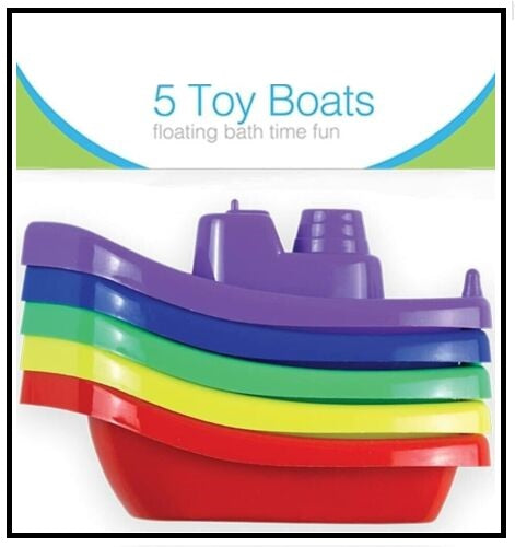 Pack of 5 Bath Time Boats for Lovely Children 3+ Years Toy for Fun Activity
