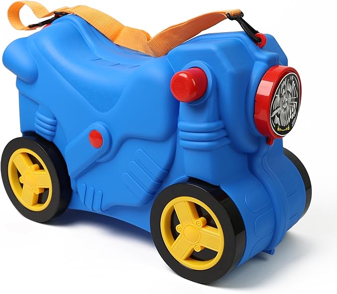 Kids Suitcase with Wheels Ride On Hand Luggage Cabin Trolley Travel Bags - DIVCHI