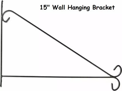15" Wall Bracket Black Perfect To Hang Flower Pots & Lantons - DIVCHI