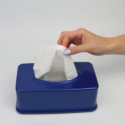 DIVCHI Tissue Box Holder Rectangular Wipe Box With Removable Cover Tissue Holder | Napkin Dispenser | Tissues Organizer (Blue) - DIVCHI