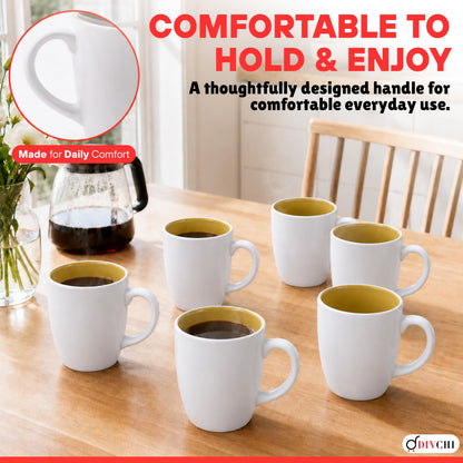 DIVCHI Coffee Mugs Set of 6 Ceramic Tea Hot Chocolate Cups