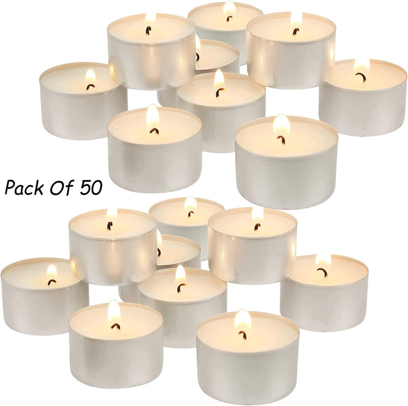 DIVCHI Tea Light Candles - White Unscented Wax 8 Hours Burn Time Ideal for Wedding Birthday Party Home Decoration Wax Burners