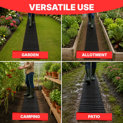 DIVCHI 1.39m Roll Out Garden Path, Durable Pathway & Grass Protection Mat | Outdoor Walkway for Lawns & Patios, Interlocking Plastic Paving Slabs