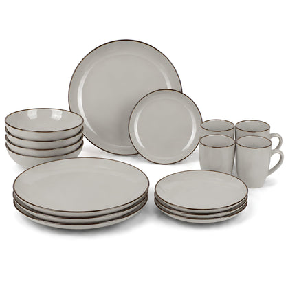 DIVCHI 16-Piece Dinner Set for 4, Ceramic Kitchen Tableware