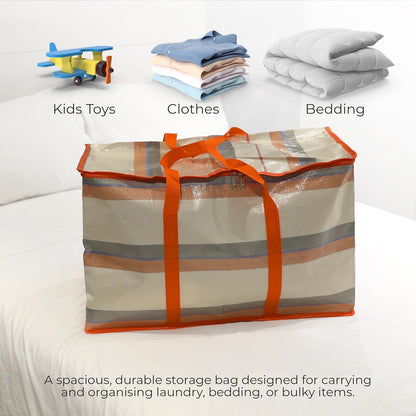 DIVCHI 4 Pack Storage Bags Packing Organizer with Zips And Handles Moving Bags For Moving Clothes Bedding Duvet Toys, Under Bed, Laundry Storage Packing Boxes