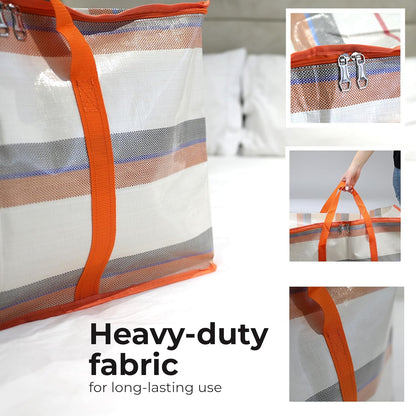 DIVCHI 4 Pack Storage Bags Packing Organizer with Zips And Handles Moving Bags For Moving Clothes Bedding Duvet Toys, Under Bed, Laundry Storage Packing Boxes