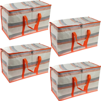 DIVCHI 4 Pack Storage Bags Packing Organizer with Zips And Handles Moving Bags For Moving Clothes Bedding Duvet Toys, Under Bed, Laundry Storage Packing Boxes