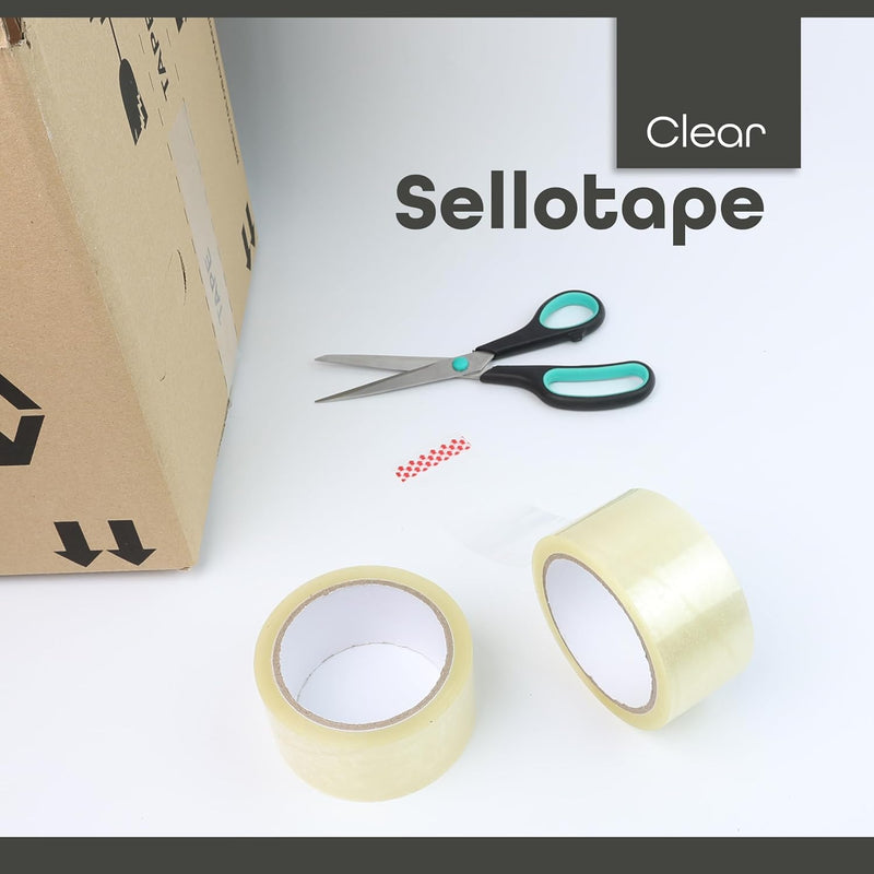 6X Rolls Sellotape Packing Sticky Sellotape Adhesive Gift Wrapping Easy to use
