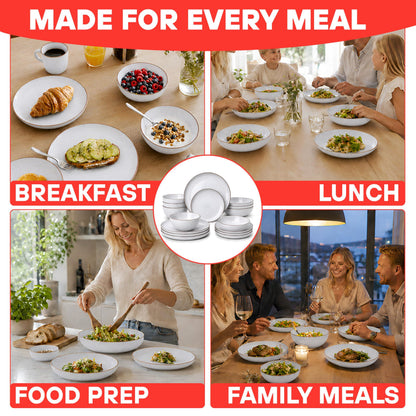 DIVCHI 16-Piece Dinner Set for 4 Ceramic Dinnerware Set