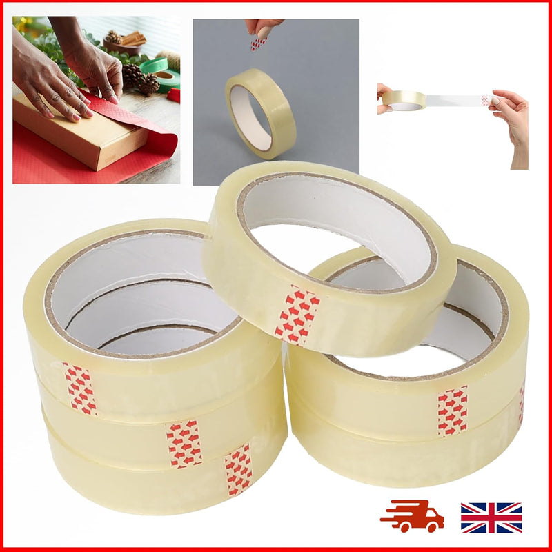 6X Rolls Sellotape Packing Sticky Sellotape Adhesive Gift Wrapping Easy to use