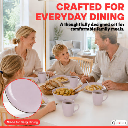 DIVCHI 16-Piece Dinner Set for 4, Ceramic Kitchen Tableware