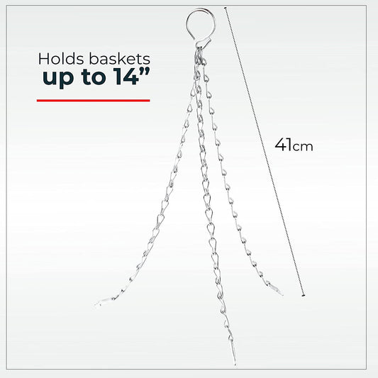 DIVCHI Hanging Basket Chains – 3-Point Adjustable Metal Replacement Chains (14" & 18" Options) - DIVCHI