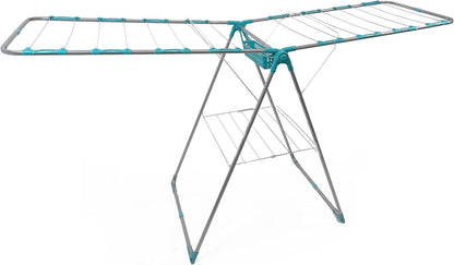 DIVCHI Clothes Dryer Airer With Peg Basket | Foldable Clothes Drying Rack | Compact Laundry Clothes Stainless Steel Adjustable Horse Indoor Outdoor Laundry Racks