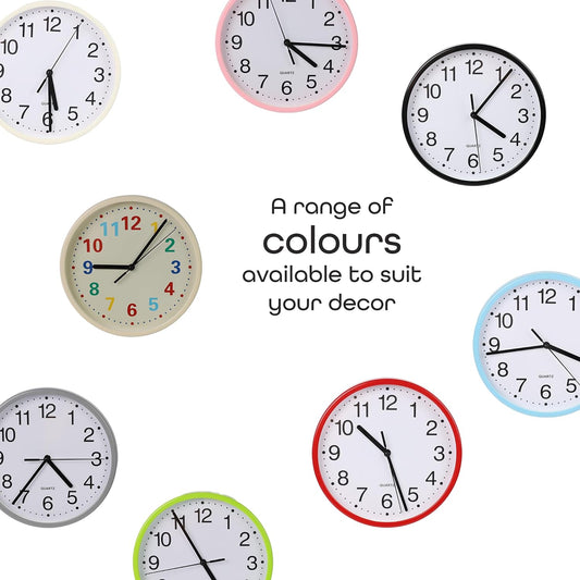 Wall Clock Silent & Non- Ticking w/ Modern Battery Operated Digital Quiet Sweep - DIVCHI
