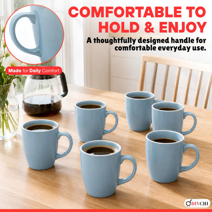 DIVCHI Coffee Mugs Set of 6 Ceramic Tea Hot Chocolate Cups