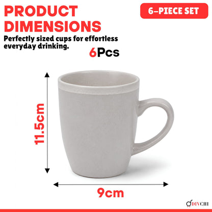 DIVCHI Coffee Mugs Set of 6 Ceramic Tea Hot Chocolate Cups