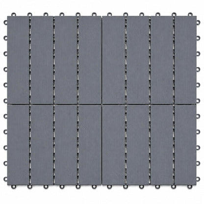 DIVCHI Composite Decking Tiles Set of 4 Interlocking Mat Outdoor Garden Deck Tiles Patio Flooring for Balcony Terrace (29.5 x 29.5 cm)