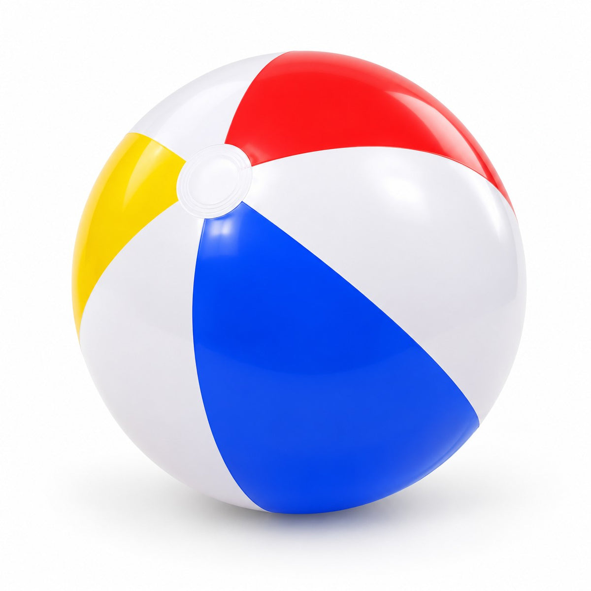 DIVCHI 16 inch inflatable beach ball with red, yellow, blue and white panels