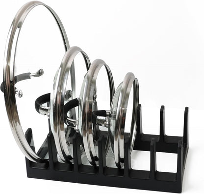 DIVCHI six section pot lid organiser in black