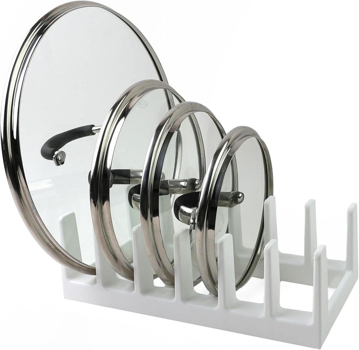 DIVCHI six section pot lid organiser in white